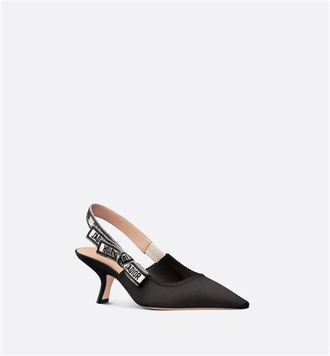 decollete dior nere|Décolleté slingback J'Adior Raso e cotone ricamati neri .